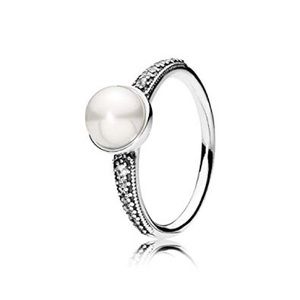 Elegant White Pearl Pandora Ring